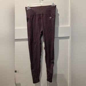 Gymshark Marl Seamless Leggings Gray And Maroon Small Athleisure Exercise